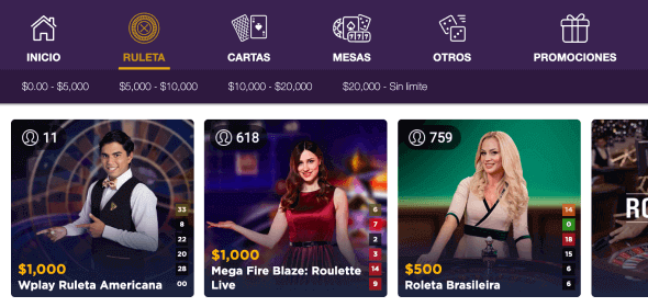 Ruleta en Wplay